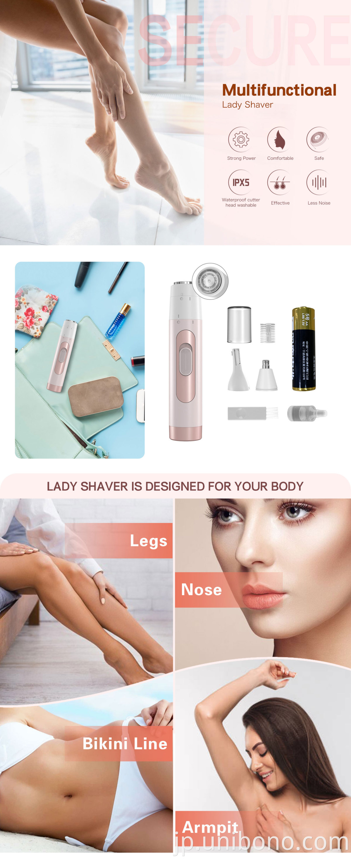 Lady Women Electric Shaver Bikini Legs Eyebrow Trimmer